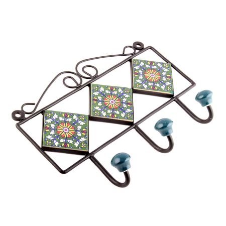 Forest Green Yellow Sunflower Tiles Hook 
